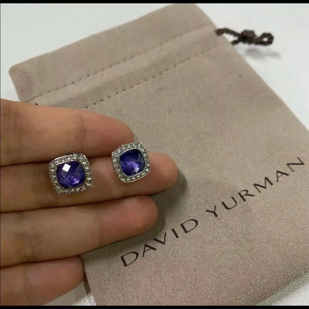 David Yurman Amethyst & Diamond Earrings